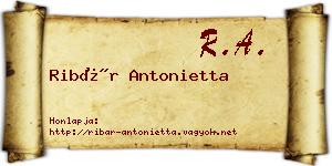 Ribár Antonietta névjegykártya